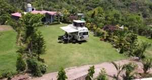 Morni Hills scenic caravan campsite nestled among pine-covered slopes